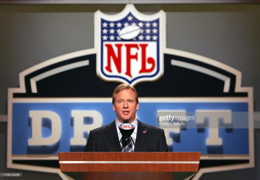 NFL Commissioner Roger Goodell during the NFL draft  
