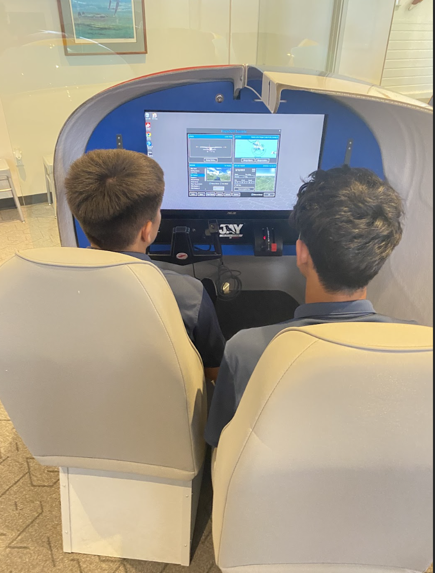 Crusader Aviation students had an opportunity to experience the museums flight simulator.